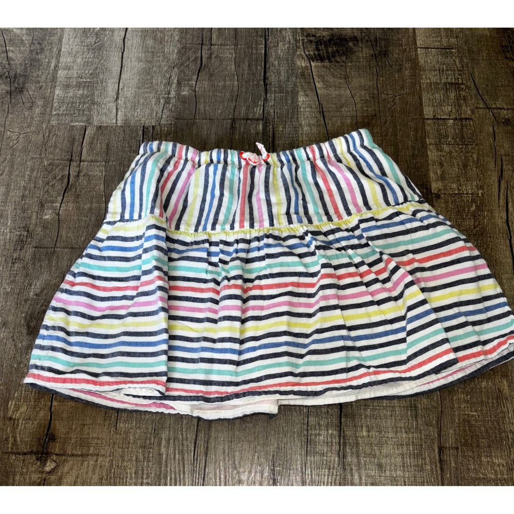Cat & Jack Girls XL 14/16 Multicolor Striped Tiered Mini Skirt Cotton Elastic‎